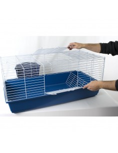 Gabbia coniglio e porcellino d'india con portafieno 99 cm. 2
