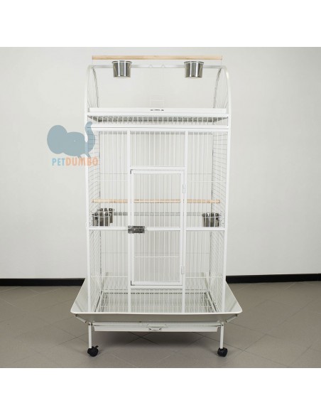 Gabbia per pappagalli bianca
