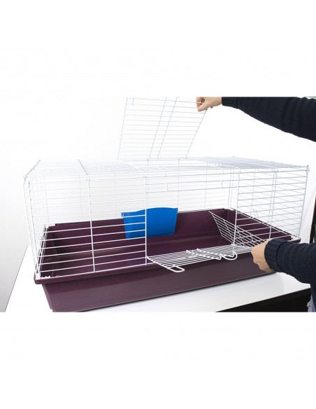 Gabbia coniglio e porcellino d'india con portafieno 99 cm.