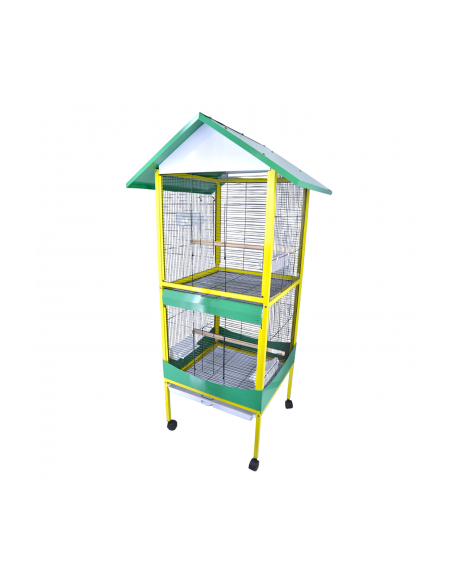 Voliera uccelli a 2 piani, angolo