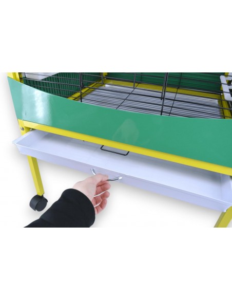 Voliera uccelli a 2 piani, vassoio in basso