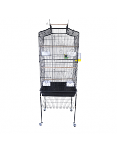 Gabbia uccelli spaziosa deluxe con carrello e accessori