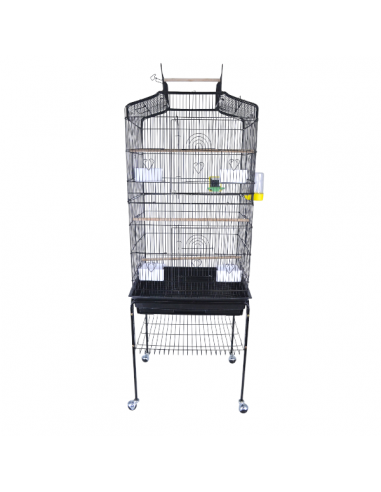 Gabbia uccelli spaziosa deluxe con carrello e accessori
