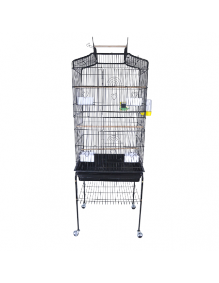 Gabbia uccelli spaziosa deluxe con carrello e accessori