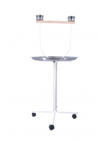 Trespolo per pappagalli bianco con...