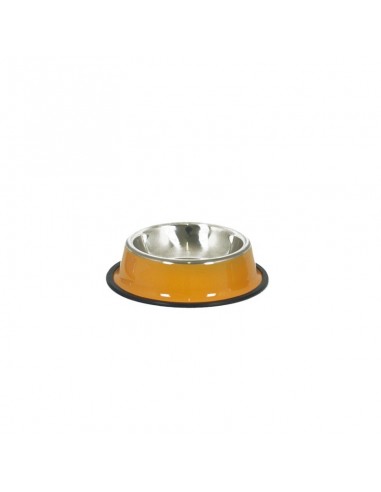 Ciotola acciaio per cani 11 cm giallo